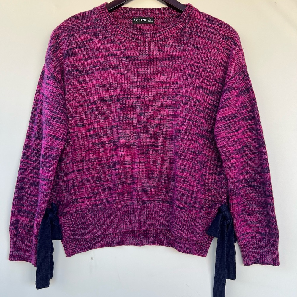 J. Crew Women's Sweater with Dark Blue Ties Size M